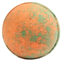 Hawaiian Mango bath bomb - orange and green in colour, blended with shea butter.