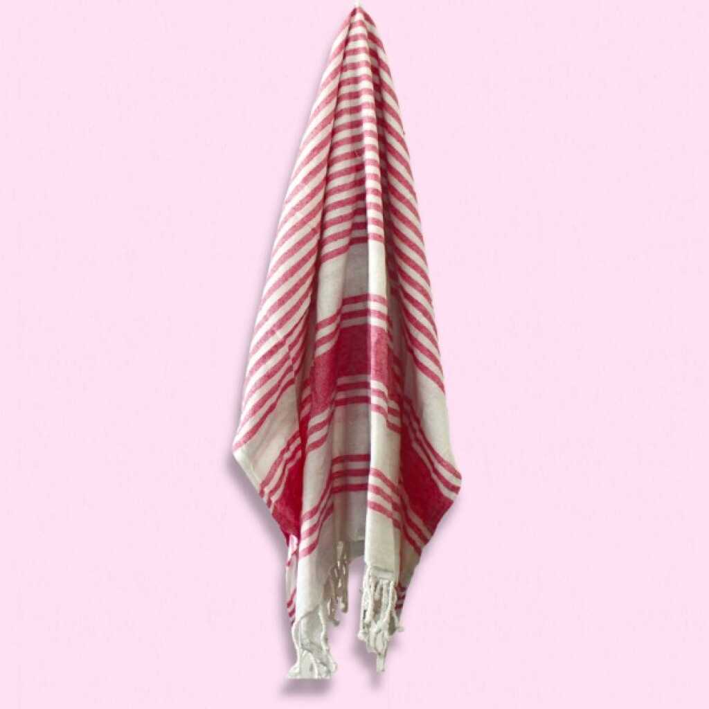 Hammam Spa towel in sunset pink colour
