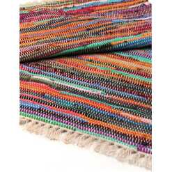 150 x 90cm Indian Rag Rug - Natural